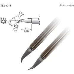 HAK T52-J015 - Aktiv-Lötspitze T52-J015, 0,05 mm, gebogen, konisch, 2 Stück