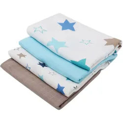 Zollner Spucktücher, 4er-Set, 120x120 cm, 100% Baumwolle, farblich sortiert , Multicolor , Textil , 120x120 cm , Oeko-Tex® Standard 100 , Pflegen, Babypflegeprodukte