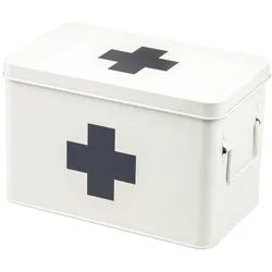 eluno Medizinbox, weiß, Metall , Weiß , 32.5x20.5x20 cm , Badezimmer, Badmöbel, Medizinschränke