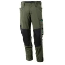 Mascot Hose mit Knietaschen, Stretchstoff Hose Größe 76C56, moosgrün