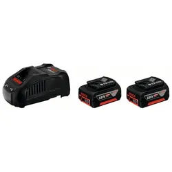 Bosch Akku Starter-Set: 2 x GBA 18 Volt 5,0 Ah und GAL 1880 CV