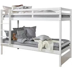 Mid.you Etagenbett , Weiß , Holz , Kiefer , massiv , 90x200 cm , für Rollrost geeignet , Babymöbel & Kindermöbel, Kinderzimmer & Jugendzimmer, Stockbetten