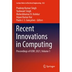 Recent Innovations In Computing Kartoniert (TB)
