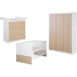 Roba Babyzimmer-Set Gabriella, mit schmaler Wickelkommode, 3-teilig , Multicolor , Holzwerkstoff , 76x80x142 cm , Babymöbel, Babyzimmer-Sets