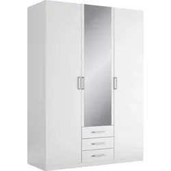 priess Kleiderschrank Amsterdam, viel Stauraum durch viele Schubkästen mit oder ohne LED-Beleuchtung weiß 140 cm x 193 cm x 56 cm