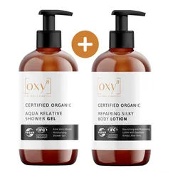 oxy8 Naturkosmetik - Körperpflege Set Shower GEL & Body Lotion Perfekt als Geschenk Duschgel 500 ml Unisex