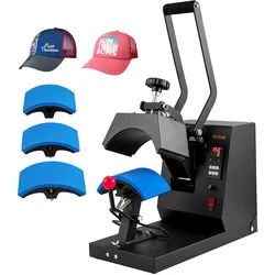 VEVOR Hut-Heizpresse, 4-in-1-Kappen-Wärmepresse, 15,2x7,6 cm Klappschalen-Sublimationsübertragung, LCD-Digital-Timer-Temperaturregelung mit 4 gebogenen Heizelementen (6x3/6,7x2,7/6,7x2,7x2,7 cm)