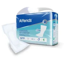 Attends Contours Air Comfort Inkontinenzvorlage, Saugende Hygienevorlagen, Air Comfort 5, 1 Beutel = 42 Stück, 50 cm
