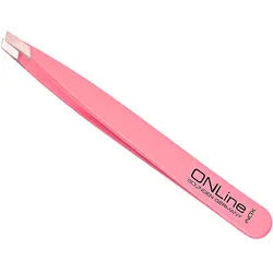 Witte Pinzette schräg INOX rosa