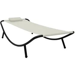 vidaXL Gartenliege 200 x 90 cm Garten Sonnenbett GartenbettCreme 200x90 cm Stahl Gartenli beige