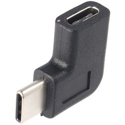 Adapter USB-C auf USB-C mit 90 Grad Winkel schwarz, abgewinkelter Adapter verlängert das USB-C, geeignet für das MacBook mit USB-C Port