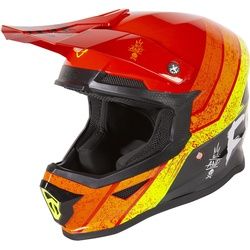 Freegun XP4 Stripes Motocross Helm, rot, Größe L für Männer