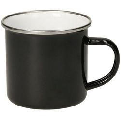 mehrweg.pro Mehrwegbecher Emaille-Becher "Cozy", 300 ml, schwarz, Metall, (Sparset, 2000-tlg., 2000), Außenfarbe schwarz & nnenfarbe weiß schwarz|weiß