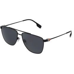 Burberry BE3141 Herren-Sonnenbrille Vollrand Pilot Metall-Gestell, Schwarz