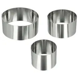 Metaltex Allzweck - Kochringe, Inox-Edelstahl, rund, Speiseringe ideal für die Dekoration von Reis, Fleisch, Fisch und Desserts, 3-teiliges Set, ø 6 / 8 / 10 x 4,5 cm