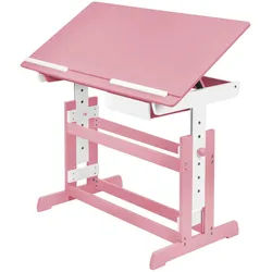 tectake Schreibtisch , 109 x 55 x 94 cm, pink , Pink , Holz , Rechteckig , 55x94x109 cm , Büromöbel, Schreibtische, Schreibtische