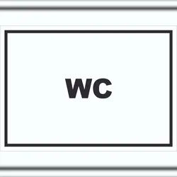 HB-Druck WC Schild mit Text Toilette Klo waagerecht A3 Rückseite selbstklebend