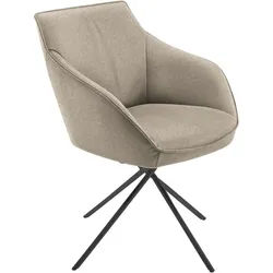 Koinor Armlehnstuhl , Schwarz, Beige , Metall, Textil , Rundrohr , 60x84x67 cm , Goldenes M, Dgm , Lederauswahl, Stoffauswahl, Typenauswahl, Gestellauswahl, automatische Rückholfunktion, Sitzfläche 320° drehbar , Esszimmer, Esszimmerserien