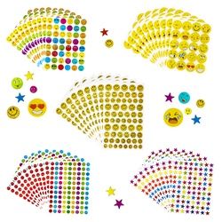 Kinder Sticker Set 3170 Smiley und Stern Aufkleber für Kinder für Kindergeburtstag zum Spielen Basteln