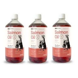 Lab-v Lachsöl – 100 % Lachsöl für Hunde und Katzen 3x1000 ml