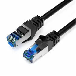 JAMEGA CAT 7 Patchkabel Ethernet RJ45 Netzwerkkabel Rohkabel LAN Kabel LAN-Kabel, CAT.7, RJ-45 Stecker (Ethernet) (25 cm) schwarz