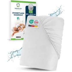 Sensalou Spannbettlaken wasserdicht 90 x 200 cm Spannbetttuch Bettbezug 1 St