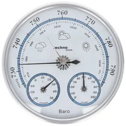Technoline WA 3090 rundes BaroMeter mit Thermo-HygroMeter im Vintage-Design