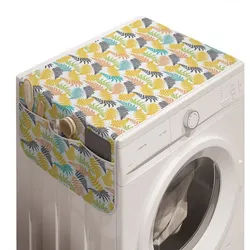 Abakuhaus Badorganizer Anti-Rutsch-Stoffabdeckung für Waschmaschine und Trockner, Blätter Botanische tropische Pflanzen