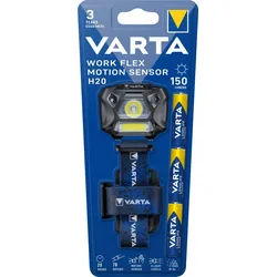 Varta LED Taschenlampe Work Flex Line, Motion Sensor 150lm, inkl. 3x Batterie Alkaline AAA, Retail Blister