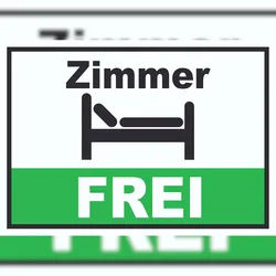 HB-Druck Zimmer FREI Schild A6 Rückseite selbstklebend