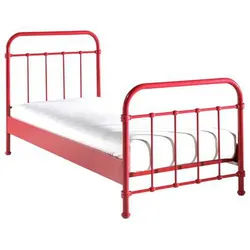 Mid.you Kinder-/Juniorbett , Rot , Metall , 90x200 cm , Baby & Kindermöbel, Kinder- & Jugendzimmer, Kinderbetten, Kinder- & Jugendbetten