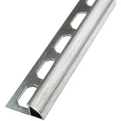 Viertelkreisprofil / Ecken Aluminium gebürstet silber hochglanzeloxiert | Aussenecke - 8,0 mm