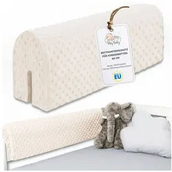 Amazinggirl Bettschutzgitter Bettkantenschutz 80 cm - Rausfallschutz fürs Babybett, Hellbeige