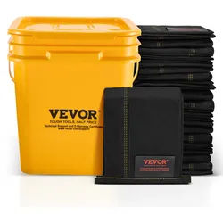 VEVOR Hochwasserbarrieren, Wasserflut-Dammbeutel, 10er-Pack, Wasserbarrieren für Überschwemmungen mit Plastikeimer, wasseraktivierte Hochwasserbarrieren für Haus, Tür, Auffahrt (1530 x 155 mm)