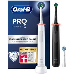 Oral-B Pro 3, Erwachsener, Rotierende Zahnbürste, Tiefenreinigung, Schwarz, Weiß