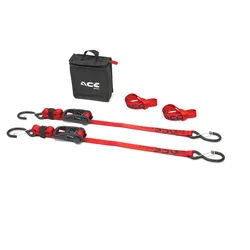 ACEBIKES Ratchet Pro Spanngurtset, schwarz-rot