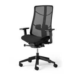 Bürodrehstuhl mit 2D-Armlehnen Jet III König + Neurath schwarz, 64.5x101-114.5x64.5; Tiefe Sitz 40-48 cm