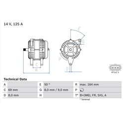 BOSCH Lichtmaschine 14V 125A für Ford Tourneo Connect Transit