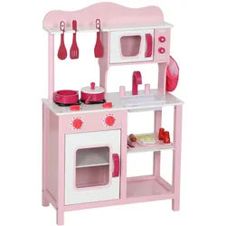 Aiyaplay Kinderküche Spielküche mit Backofen, Herd, Spüle, Soundfunktion, Rosa , Holzwerkstoff , 24x55 cm , unisex , Freizeit & Co, Gartenspielzeug