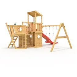 bibex Spielturm Das XL150-Piratenschiff - Spielturm - Klettergerüst rot