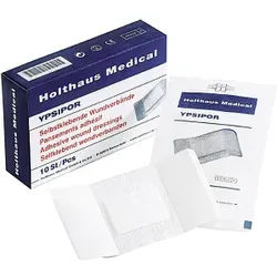Holthaus Medical YPSIPOR Wundverband steril, saugstark, Pflaster für vielseitige Anwendungsbereiche in der Wundversorgung, 1 Packung = 10 Stück, Maße: 10 x 10 cm