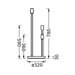 LEDVANCE Stehleuchte Decor Stick 3-fl. Höhe 78cm, dunkelgrau