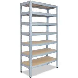 shelfplaza PRO 200x80x50 cm Schwerlastregal in verzinkt mit 7 Böden und 142 kg Traglast pro Boden