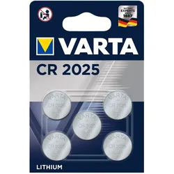 Varta CR2025 Lithium Batterie im 5er Sparpack