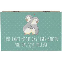 Mr. & Mrs. Panda Dekokiste 19 x 12 cm Bunte Tante - Meeresbrise - Geschenk, bunter, Neffe, Gebur (1 St) blau