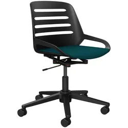 Aeris Drehstuhl , Schwarz, Petrol , Metall, Kunststoff , Drehkreuz , 70x68x40 cm , Made in Germany , Typenauswahl, Wippfunktion, Sitzfläche 360° drehbar , Büromöbel, Bürostühle, Drehstühle