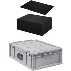 PROREGAL Eurobox NextGen Portable mit Rasterschaumstoff (Stanzung 1,5x1,5cm) + Schaumstoffeinlage | HxBxT 18,5x40x60cm | 34 Liter