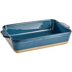 Homeware Profession. Auflaufform , Blau, Braun , Keramik , 2.1 l , rechteckig , 19.5x7x29 cm , Lfgb , backofengeeignet , Kochgeschirr, Auflaufformen