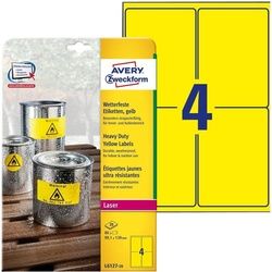 Avery Zweckform Polyester - Gelb - 99.1 x 139 mm 80 Etikett(en) (20 Bogen x 4)