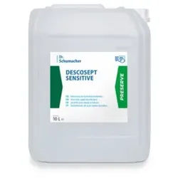 Dr. Schumacher Descosept sensitive Schnelldesinfektion, Alkoholisches Desinfektionsmittel ideal für die Desinfektion, 10 Liter - Kanister